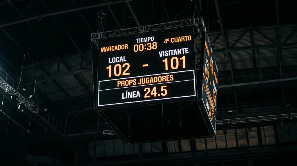 Cuotas de apuestas de jugadores NBA con pantalla de lineas y balon de baloncesto